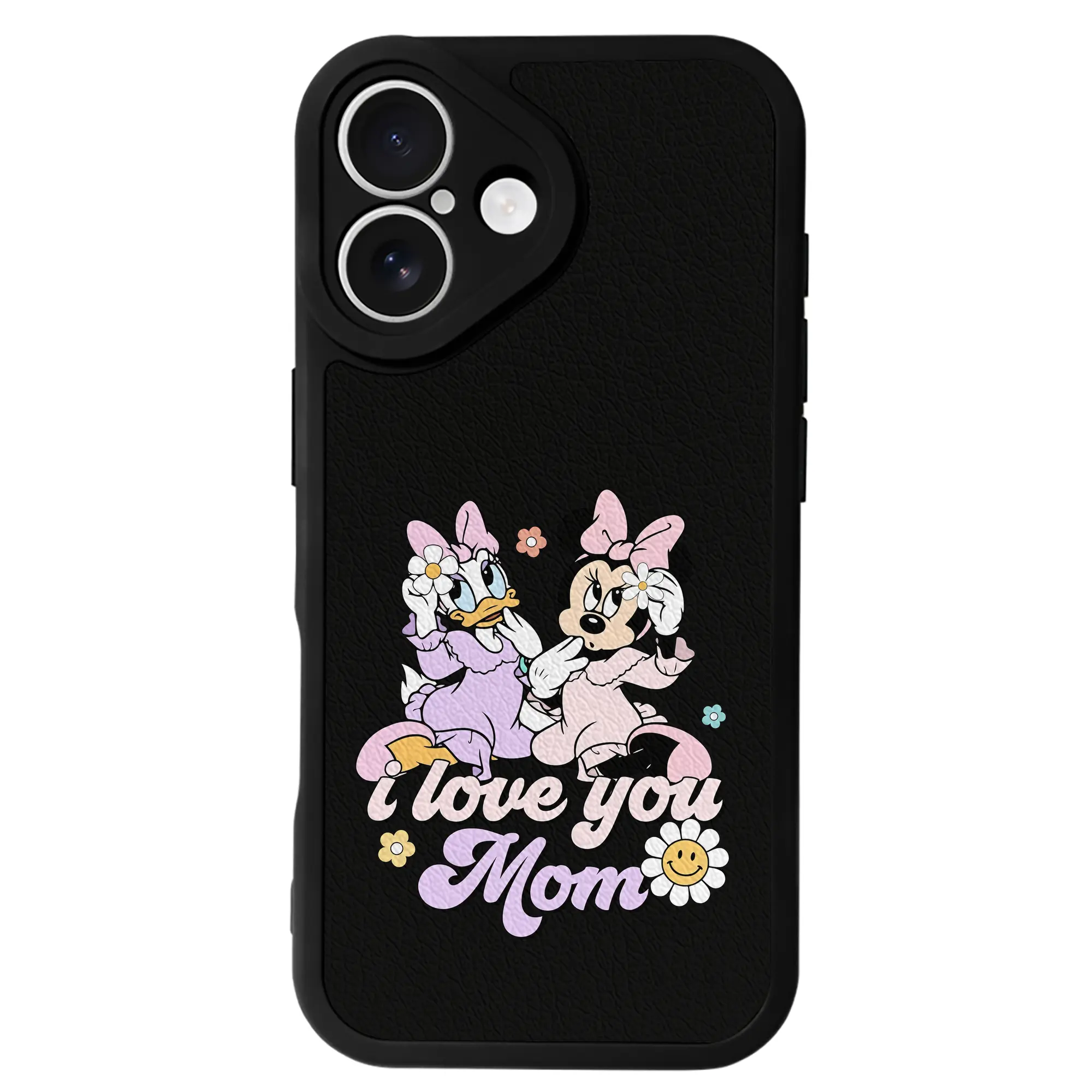 ミッキーマウス（Mickey Mouse） グッズ ミニーマウス（Minnie Mouse） - IPhone 16シリーズ対応 ・ シリコンスマホケース ・ レザー調 ・ 高精度フィット ・ 耐衝撃 ・ ワイヤレス充電対応 ・ 精密カット